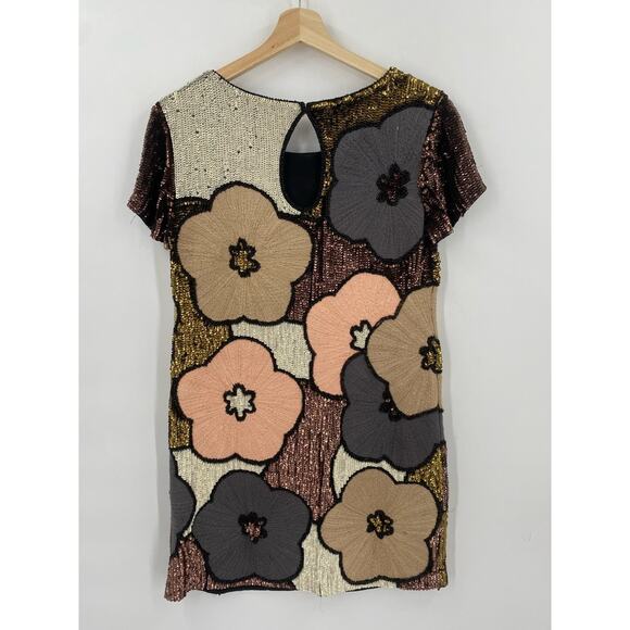 French Connection 0 Fauna Fantasy Sequined Shift Dress - Picture 5 of 6